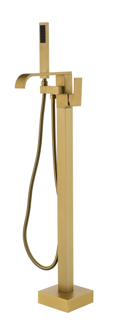 Floor-Mounted Tub Filler With Hand Shower (T1024)